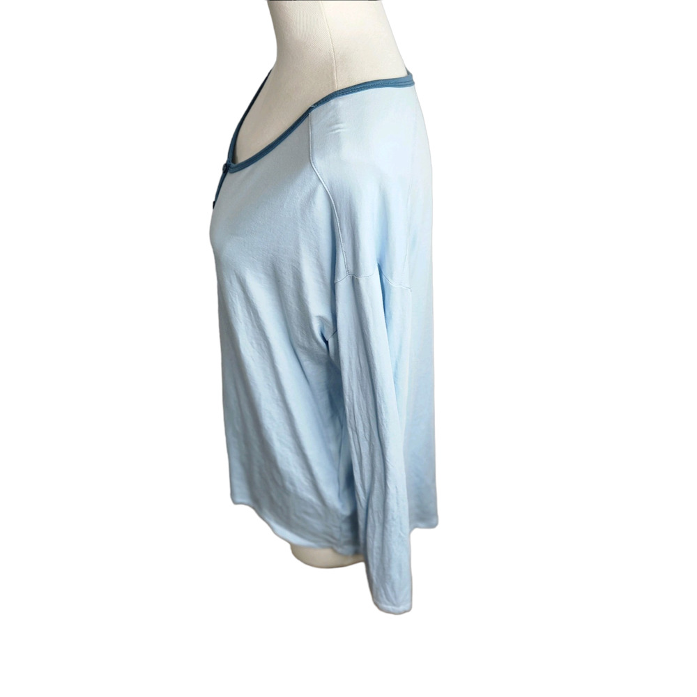 Pendleton Long‎ Sleeve Henley Pajama Top Light Blue Women's Medium - Picture 5 of 8